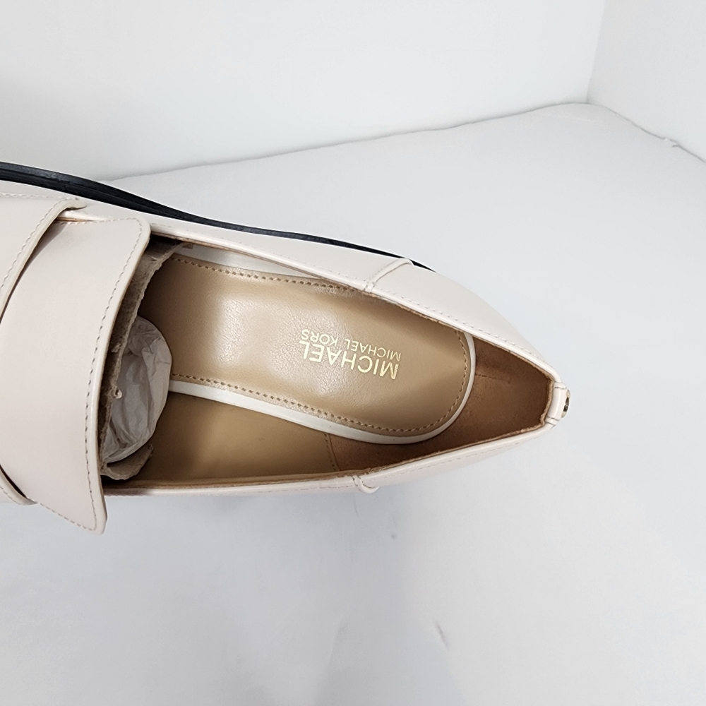 Michael Kors Rocco Heeled Women's Cream Slip On Loafer Size 8.5 - Picture 5 of 7